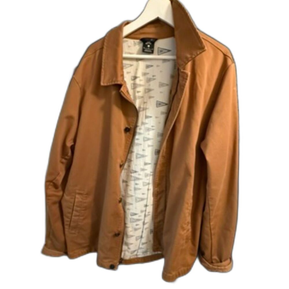 Nike SB Chore Coach Jacket Canvas Camp Graphic Lining Brown Mens L